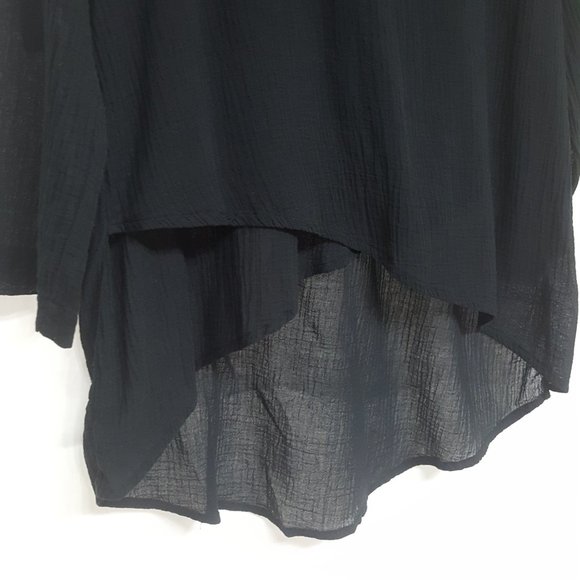 Mod-o-doc Black Lightweight Hi-Lo Linen Tunic MED - Picture 4 of 8